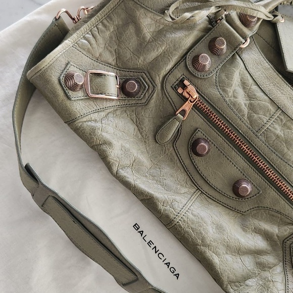 BNWT Balenciaga Giant 21 City Bag – Rare Vert D'eau w/ Rose Gold Hardware - Picture 11 of 16